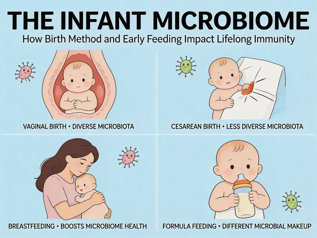 The Infant Microbiome: How Birth Method and Early Feeding Impact Lifelong Immunity